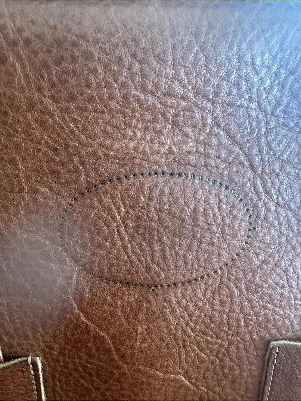 Orvis Chestnut Brown Leather Briefcase with Brass Hardware